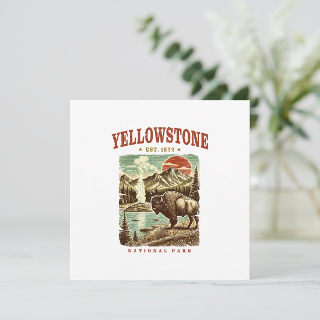 Parque Nacional Yellowstone - Montanha e Bison (Em pé/Frente)