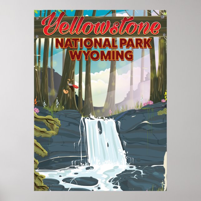 Parque Nacional Yellowstone, poster de viagens Wyo (Frente)