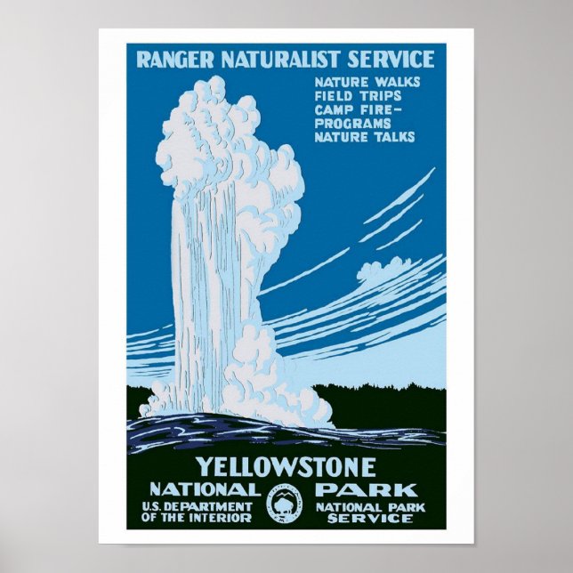 "Parque Yellowstone" Vintage WPA Poster (Frente)