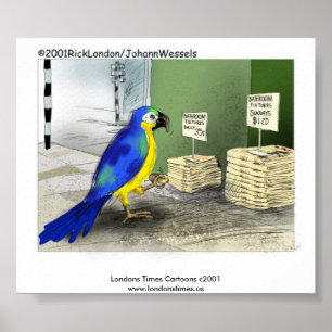 Parrot Bathroom Fixations Poster
