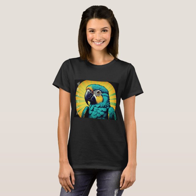Parrot Bird Design T-Shirt for Women (Frente Completa)