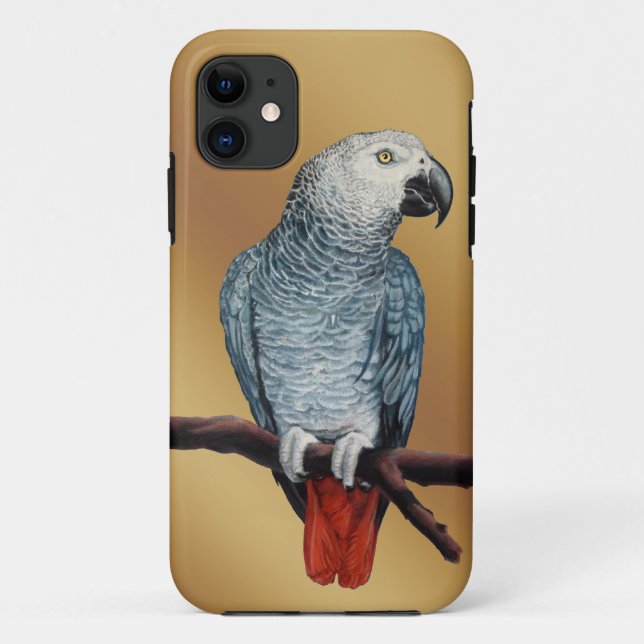 Parrot capas de iphone da Cinza africana (Verso)