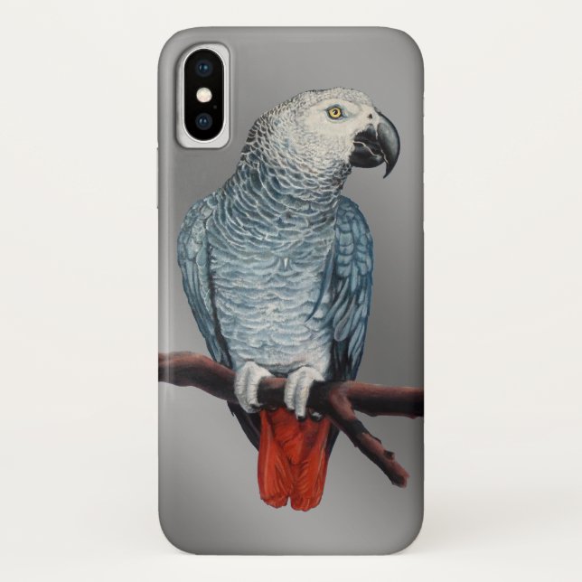 Parrot capas de iphone da Cinza africana (Verso)