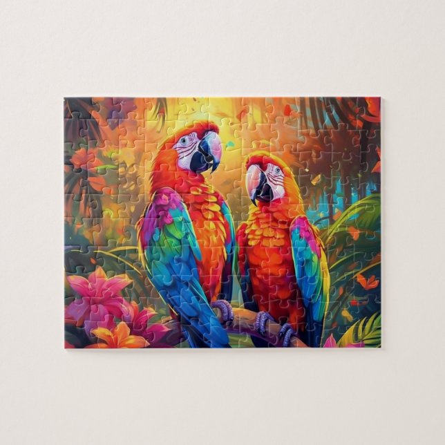 Parrot Cartoon Jigsee Quebra-cabeça (Horizontal)