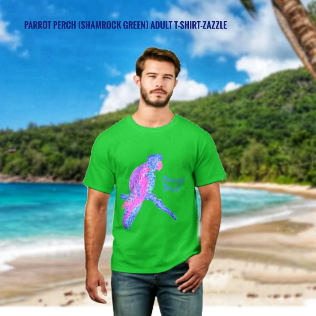 Parrot Perch Adult T-Shirt (Shamrock Green) (Criador carregado)