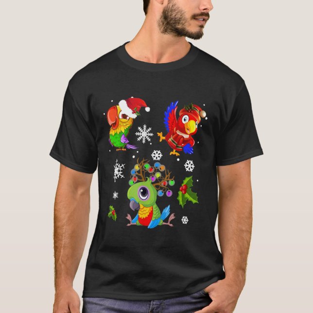Parrots Felry Christmas Shirt T-Shirt (Frente)