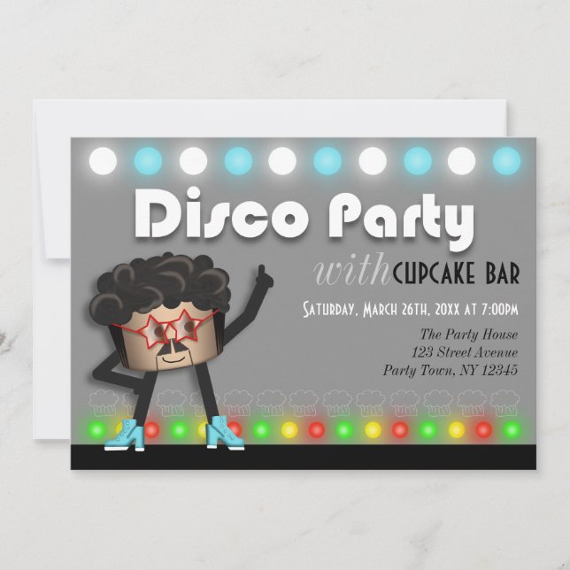 Parte de Disco com Convites personalizados para Ba (Frente)