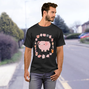 Parte dianteira do t-shirt da mandala do porco