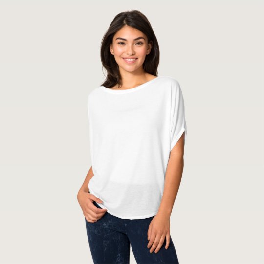 Top feminino Flowy Circle da Bella+Canvas, Branco