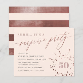 Parte Surpresa de Script Dourado e Blush de Orçame