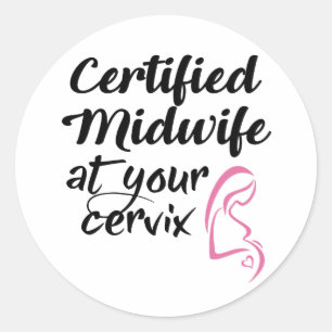 Parteira Certificada No Seu Autocolante Cervix