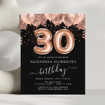 Partido aniversário de 30 anos de Balões Dourados<br><div class="desc">Orçamento 30 (30) 30 Festas de aniversário,  cor-de-rosa - Balões Dourados Rosa e Convite de aniversário Confetti. Este é o Convite Aniversário perfeito para uma Rosa moderna Dourada e brilhante Festa de aniversário Brilhante Rosa Brilhante Girly. Entre em contato com o designer para encontrar itens personalizados correspondentes.</div>