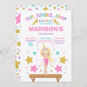 Partido da ginástica do unicórnio do convite da