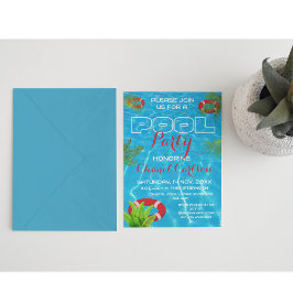 Partido da Piscina Tropical | Convite de Aniversár
