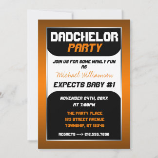 Partido Dadchelor - Convites Laranja e Preto