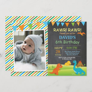 Partido de Dino do convite do aniversário do