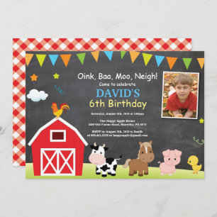 Partido do Barnyard do convite do aniversário da