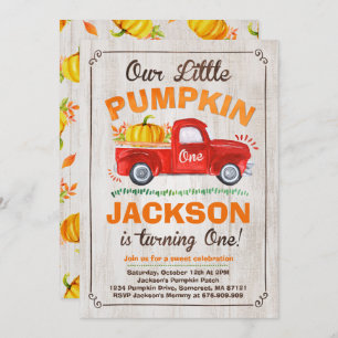 Partido do caminhão da abóbora do convite do