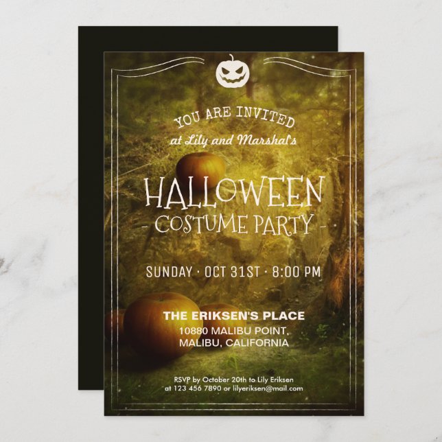 Partido Elegante Vintage Halloween | Convite (Frente/Verso)