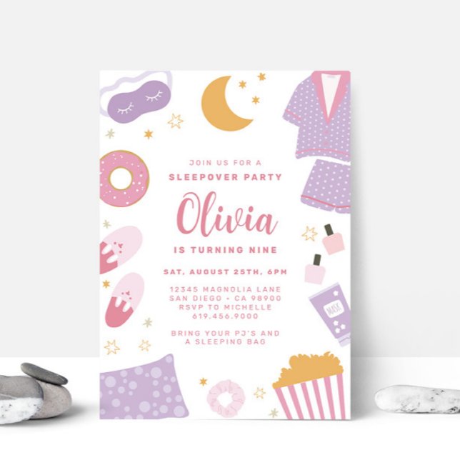 Partido Pajama - Convite de festas Sleepover Slumb (Criador carregado)