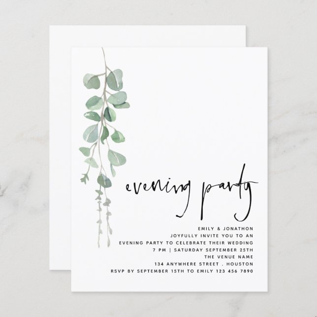 Partido Simples de Casamento Eucalyptus (Frente/Verso)