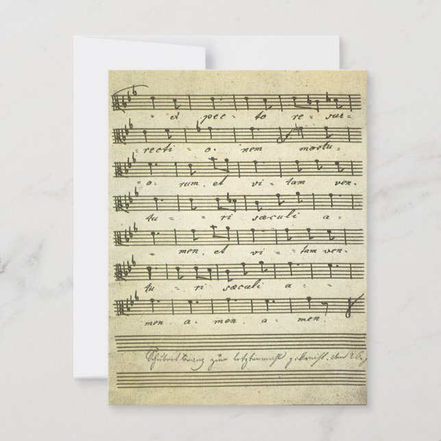 Partitura Antiga, Convite de Partitura Musical (Frente)