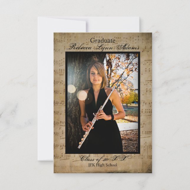 Partitura com Fotos - Anúncio de Formatura 3x5 (Frente)