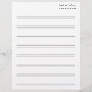 Partitura em Branco de 8 Linhas