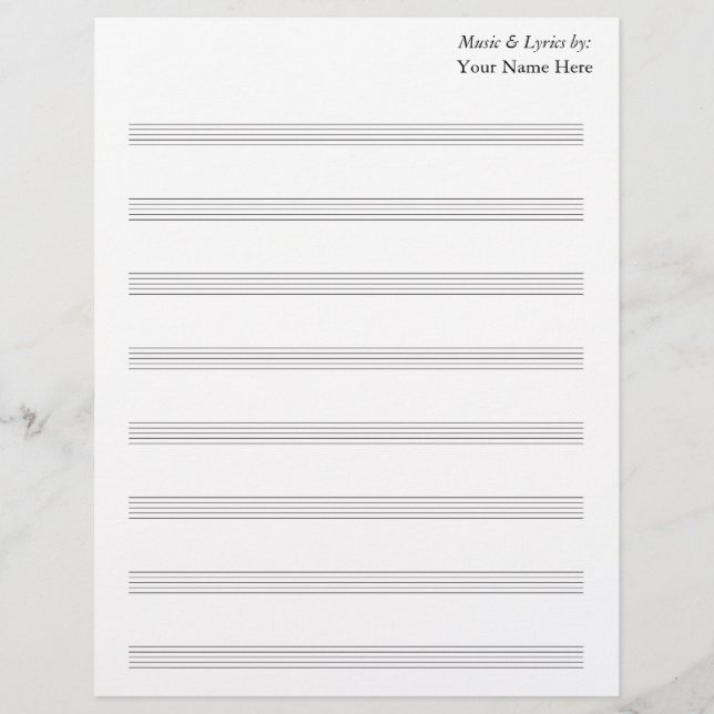 Partitura em Branco de 8 Linhas (Frente)
