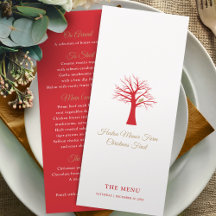 Partucho de evento de Natal em um menu de árvore