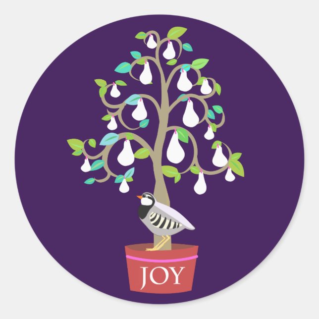 Partucho num adesivo de árvore pera (Frente)