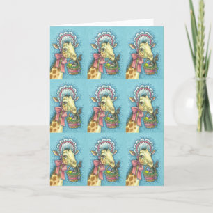PÁSCOA BONNET GIRAFFE, CARTÕES DE NATAL Card ver