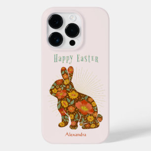 Páscoa Bunny Dourada Floral Personalizada
