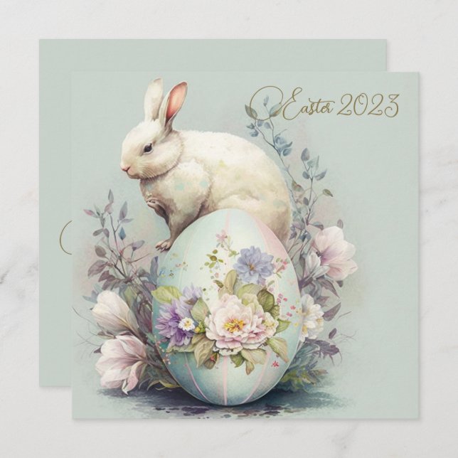 Páscoa Bunny Florals (Frente/Verso)