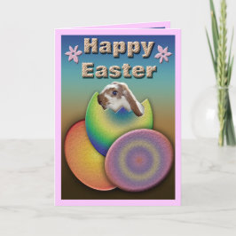 Páscoa, coelho no cartão de ovo.