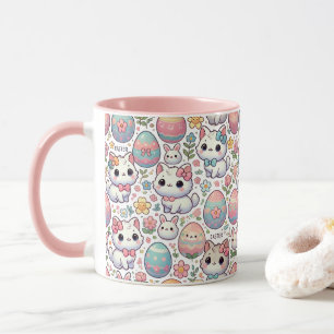 Páscoa de Kawaii - Caneca de Gato - Ovos Gatinhos