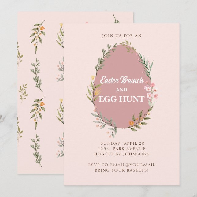 Páscoa De Ovo Fabal Cuta Convite Para Caça De Ovo (Frente/Verso)