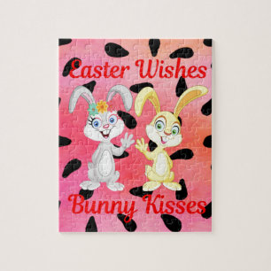 PÁSCOA DESEJA, BUNNY BISSES JIGSAW QUEBRA-CABEÇA