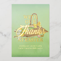 Páscoa Flower Basket Green Obrigados Páscoa empres