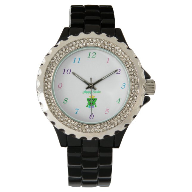 Páscoa FrankenQueijo - Relógio Negro feminino (Frente)