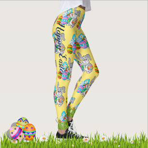 PÁSCOA Leggings Bunny Egg Yoga Pants Mulheres