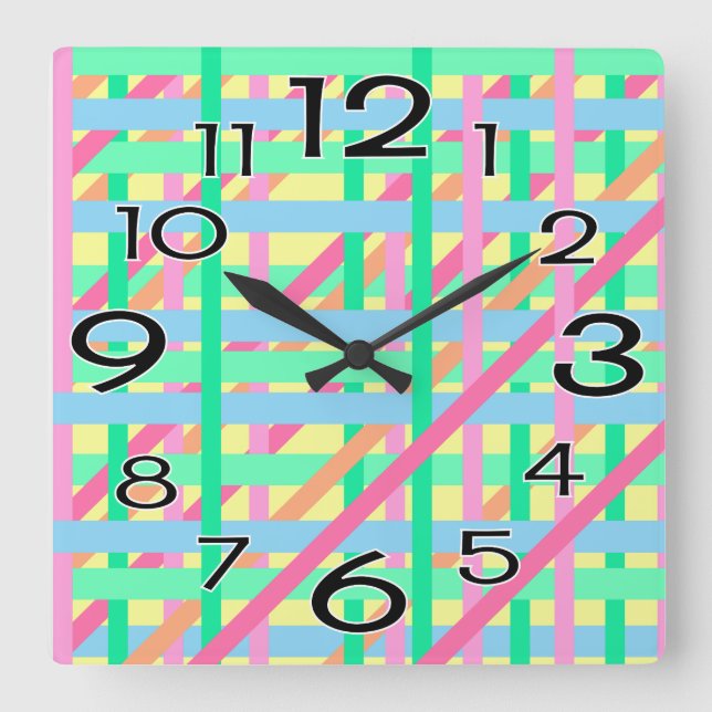 Páscoa Linhas Cruzadas Relógio de Parede Acrílico (Frente)