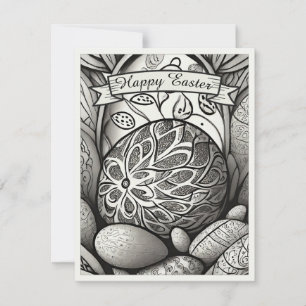 Páscoa motif b/w desenho animado com ovos de Pásco