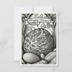 Páscoa motif b/w desenho animado com ovos de Pásco