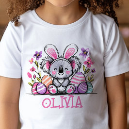 Páscoa T-Shirt Nome Personalizado Girls Koala Bunn