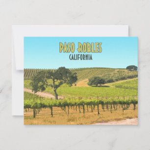Paso Robles California Vintage Flat Card