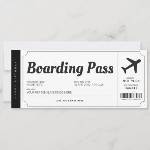 Passagem Aérea Surpresa Cartão de Embarque Bilhete