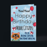 Passagem de animais Cartão de Aniversário<br><div class="desc">Para o fã de cruzamento dos animais,  um cartão de aniversário para aqueles que aperfeiçoaram suas habilidades durante o ensino em casa.</div>