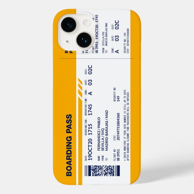 Passagem de embarque - Amarelo (Verso)