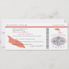Passagem de embarque ao convite do casamento de